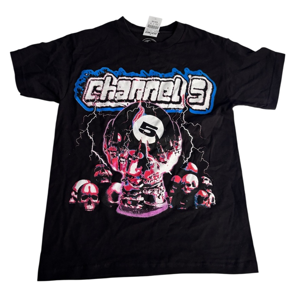 Zumiez Black Graphic Tee Channel 5 Size Small – Streetwear T-Shirt NWT